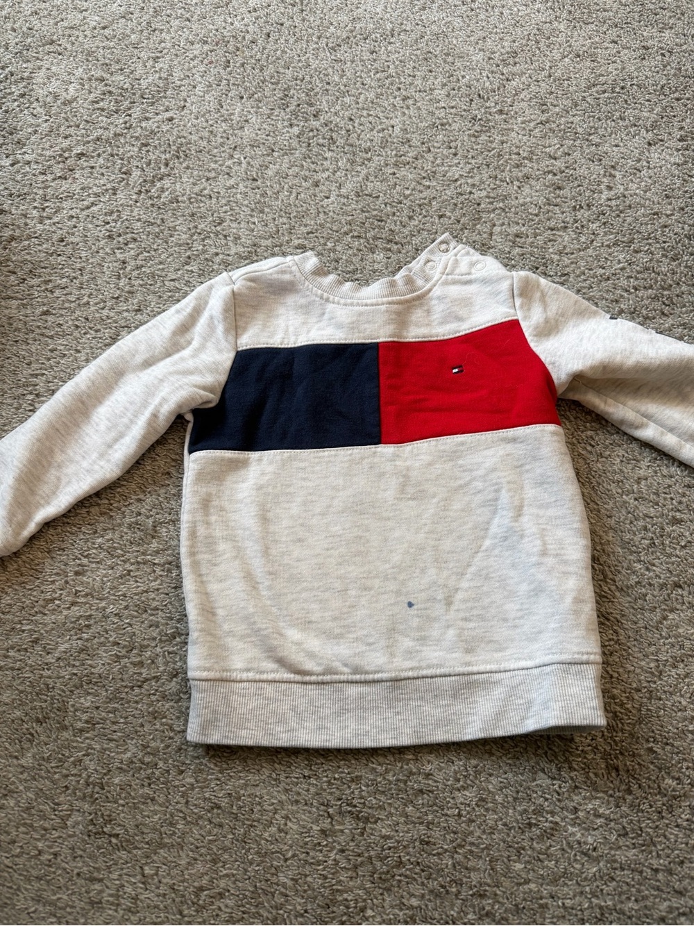 Tommy Hilfiger Kids Colorblock Crew Sweatshirt - Red & Navy